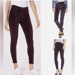 Hudson Plum Velvet Barbara Skinny Jeans Size 29 NWOT